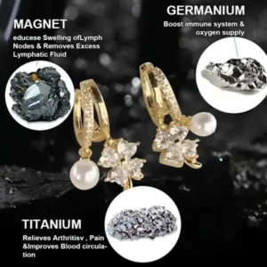 Four-Leaf Clover Lymphvity Magne Therapy Germanium Earrings